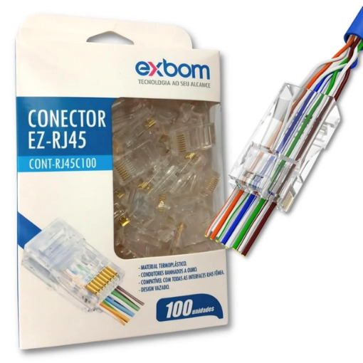 Caixa Conector RJ45 CAT5e Vazado