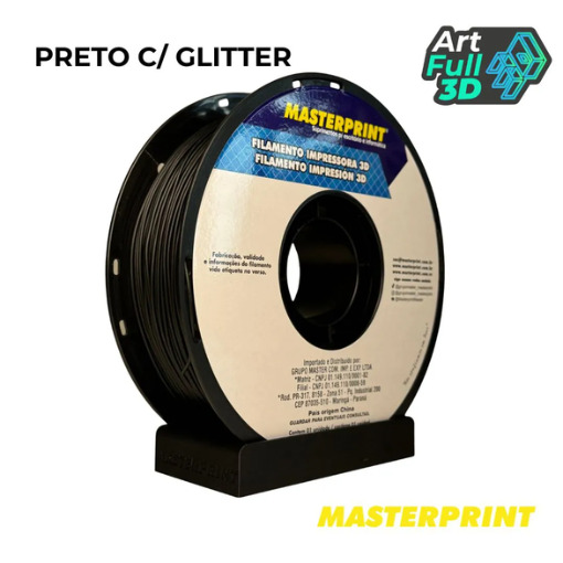 Master Print - FILAMENTO PLA PRETO C/ GLITTER 1KG (1.75MM)