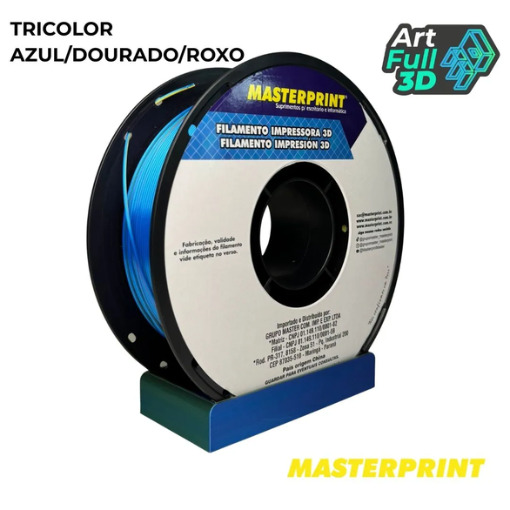 Master Print - Filamento PLA SILK AZUL/DOURADO/ROXO 1KG (1.75MM)
