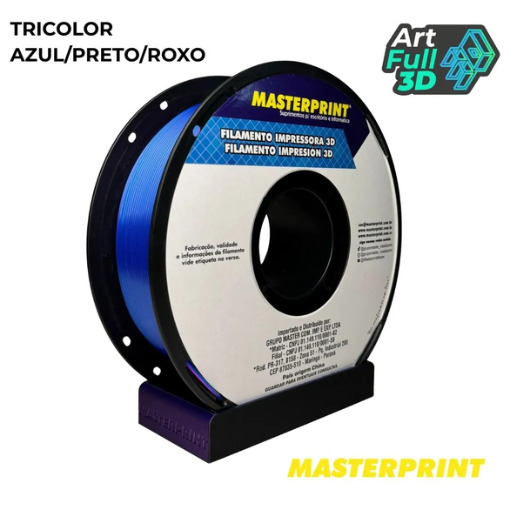 Master Print - Filamento PLA SILK AZUL/PRETO/ROXO 1KG (1.75MM)
