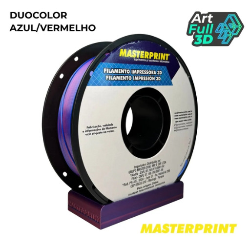 Master Print - Filamento PLA SILK AZUL/VERMELHO 1KG (.75MM)