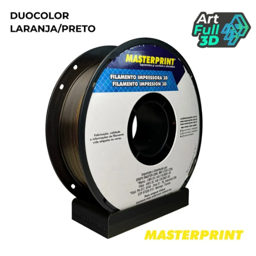 Master Print - Filamento PLA SILK LARANJA/PRETO 1KG (1.75MM)
