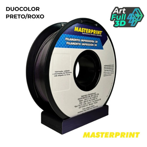 Master Print - Filamento PLA SILK ROXO/PRETO 1KG (1.75MM)
