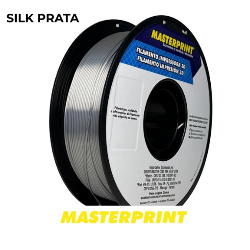Master Print - Filamento PLA NEW SILK PRATA 1KG (1.75MM)