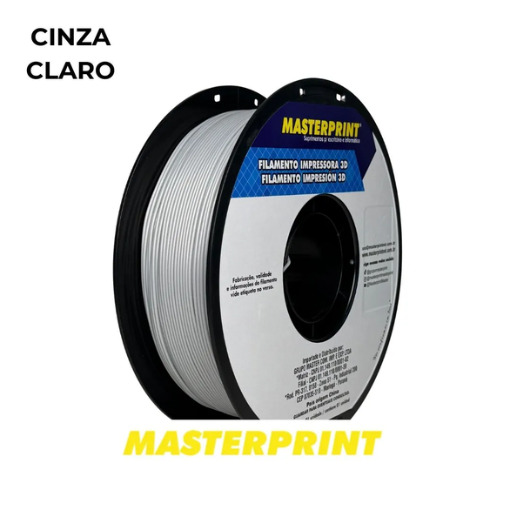 Master Print - Filamento PLA CINZA CLARO 1KG (1.75MM)
